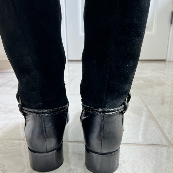 Black Vintage Riding Boots Genuine Leather & Suede Coldwater Creek Riding Boots - Picture 4 of 7